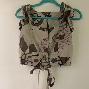 Animale floral neutral crop top